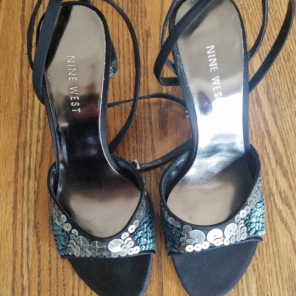 Nine West strappy sequin stilettos
